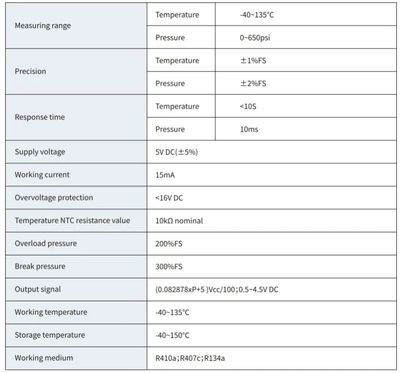 AZIC800-1701 Automobile Air Conditioner Temperature and Pressure Integrated Sensor
