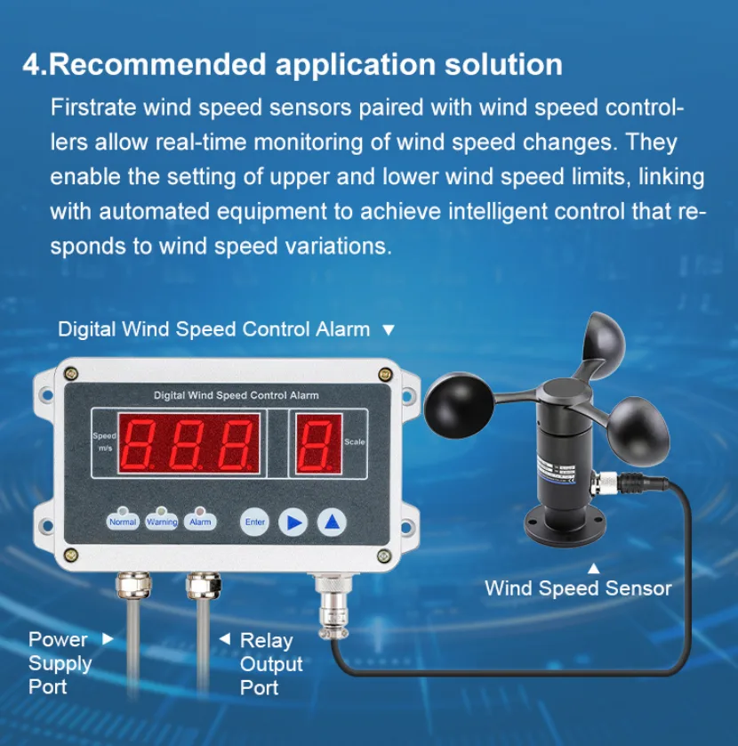 AZIC200-211A High-end Digital Wind Speed Control Alarm