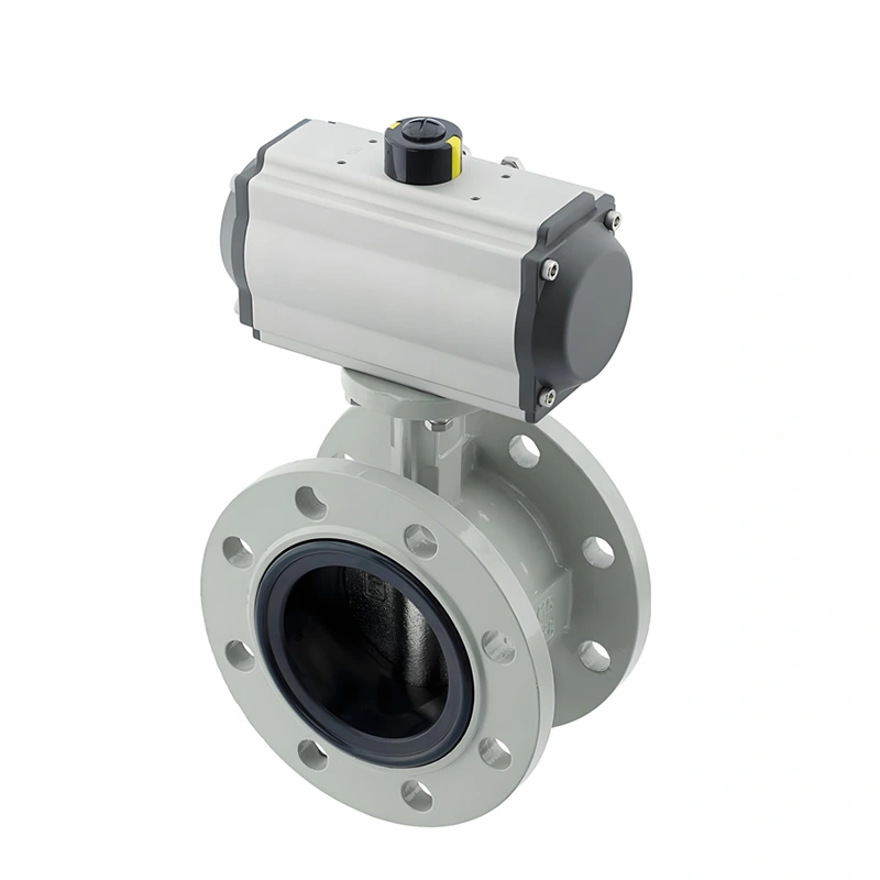 10 Inch Dn250 Centerline Pneumatic Flange Soft Seal Ductile Iron Sewage butterfly Valve - Image 2