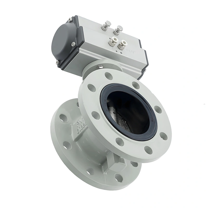 10 Inch Dn250 Centerline Pneumatic Flange Soft Seal Ductile Iron Sewage butterfly Valve - Image 4