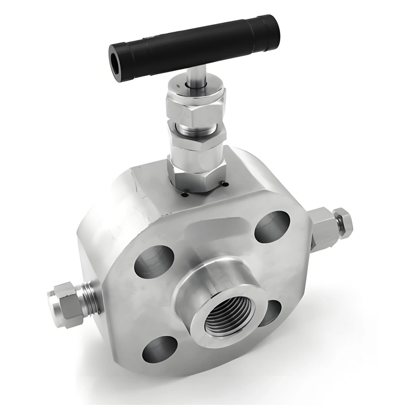 10000psi Stainless Steel Manual Power Flange Double Block and Bleed Valves - Image 1