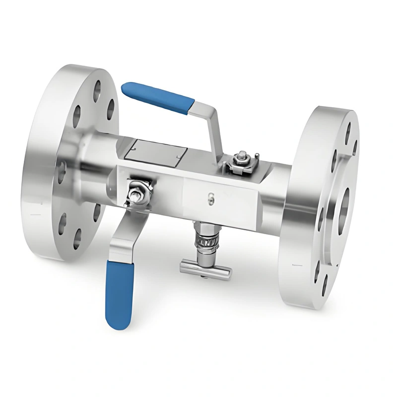 10000psi Stainless Steel Manual Power Flange Double Block and Bleed Valves - Image 3