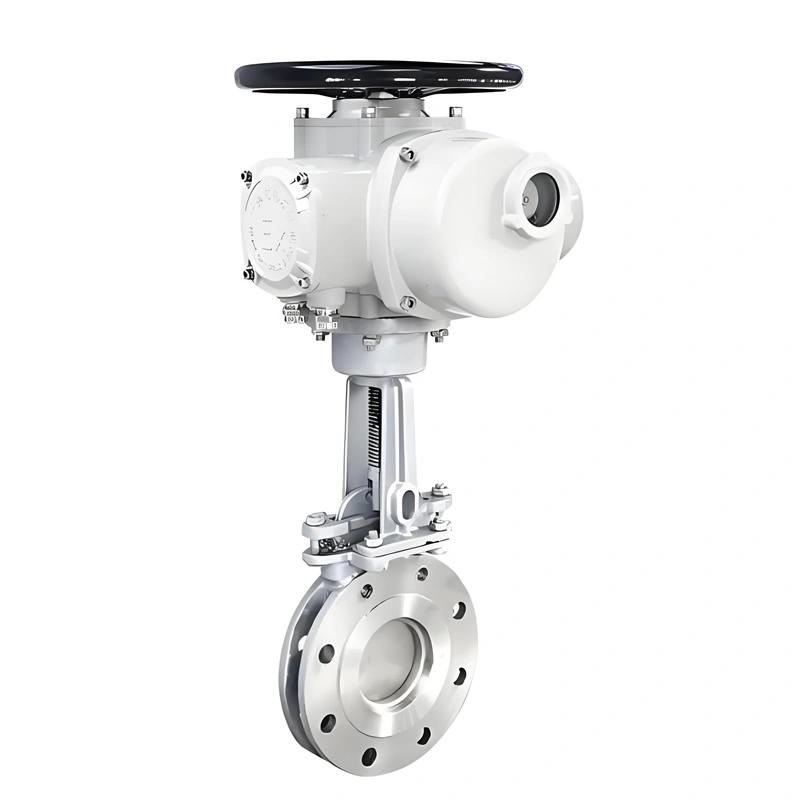4inch Stainless Steel Flanged Low Pressure Knife Gate Valve Driven by Electric Actuator - Image 1