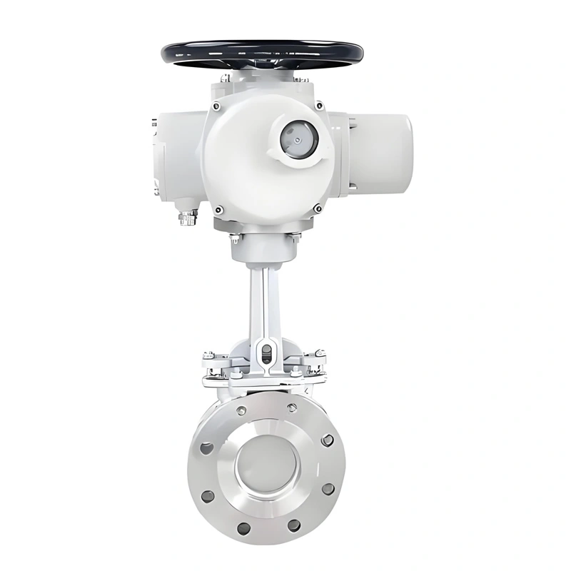 4inch Stainless Steel Flanged Low Pressure Knife Gate Valve Driven by Electric Actuator - Image 2