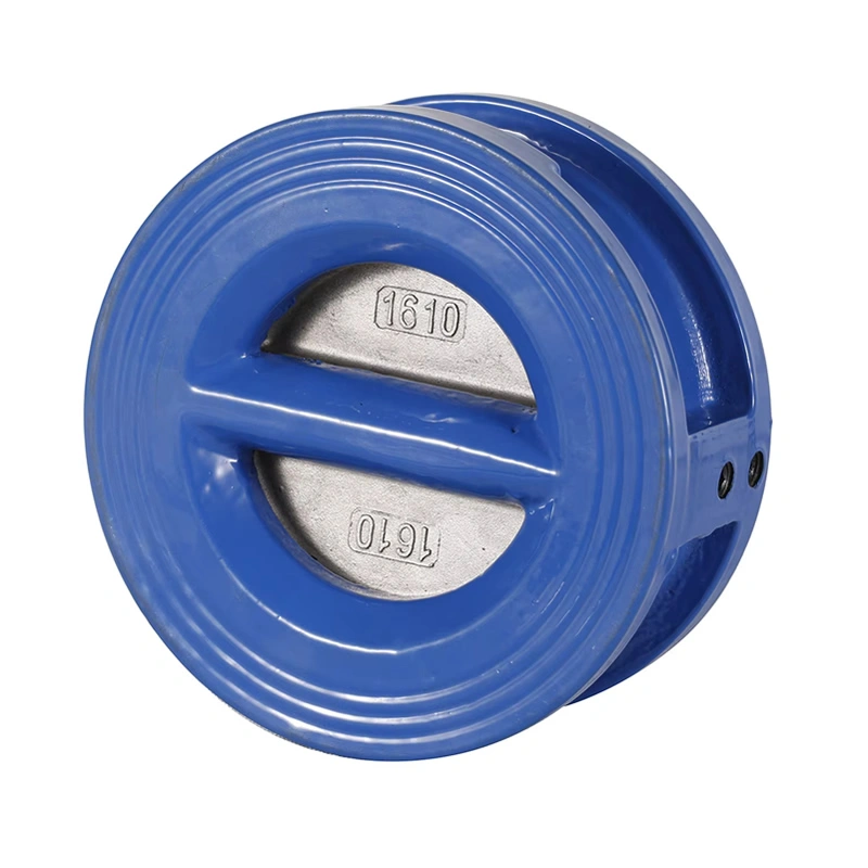 ANSI DN150 PN16 Diaphragm Cast Iron Non-return Spring Dual Plate Wafer Check Valve - Image 2