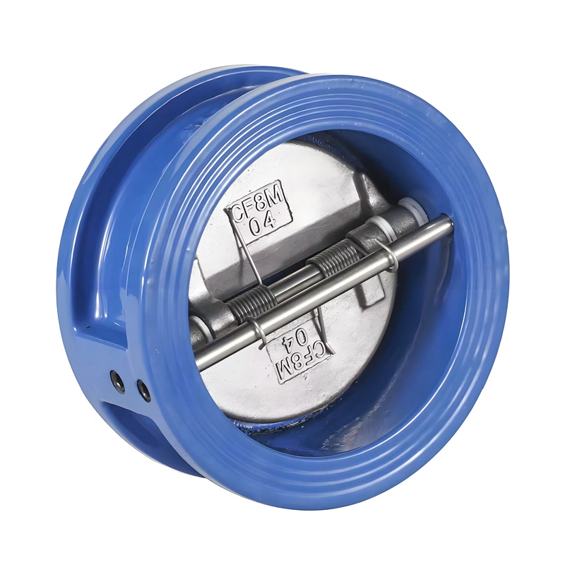 ANSI DN150 PN16 Diaphragm Cast Iron Non-return Spring Dual Plate Wafer Check Valve - Image 4
