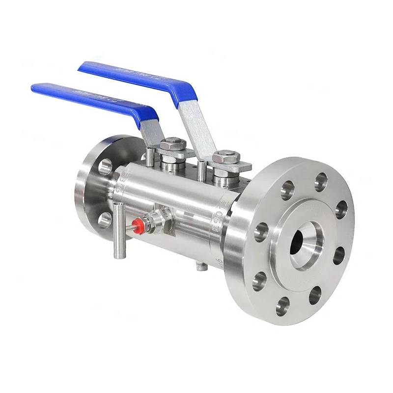 ANSI Stainless Steel F304 F316 Flanged Lever Gear Double Block and Bleed Ball Valve - Image 3