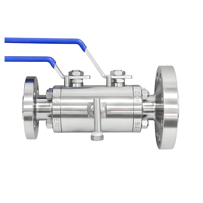 ANSI Stainless Steel F304 F316 Flanged Lever Gear Double Block and Bleed Ball Valve - Image 5