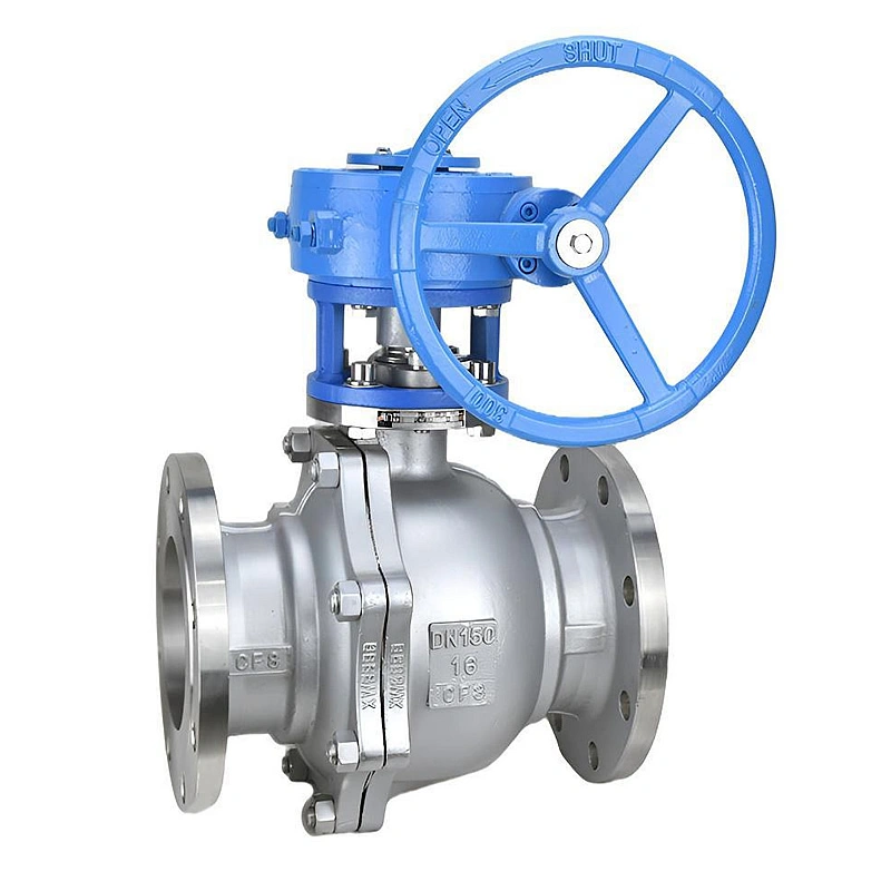 API/CE/ASME Compliant Stainless Steel CF8 Flanged Soft Seal Worm Gear Floating Ball Valve - Image 3