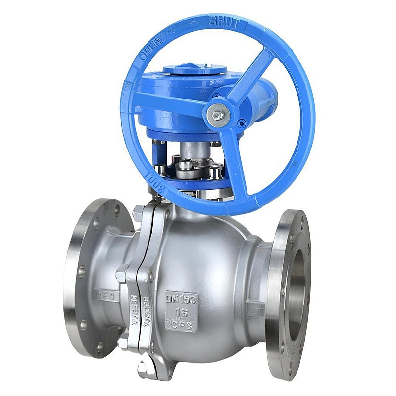 API/CE/ASME Compliant Stainless Steel CF8 Flanged Soft Seal Worm Gear Floating Ball Valve - Image 4