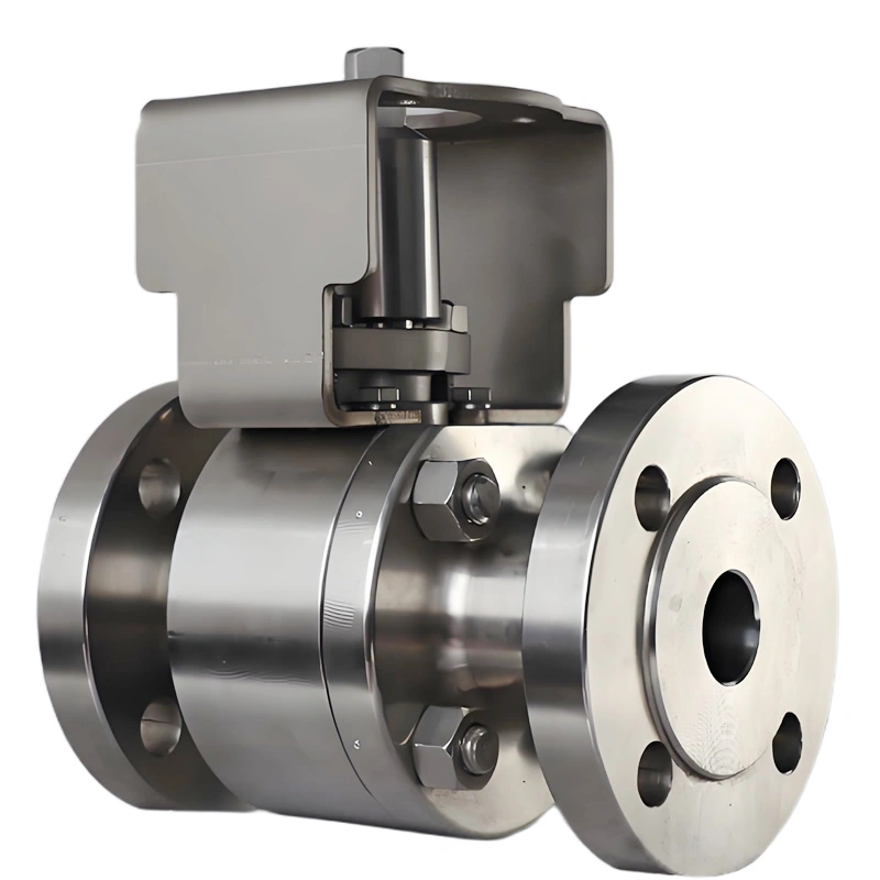 API DN25 PN40 F304 Raised Face Flange Bare Stem Floating Ball Valve