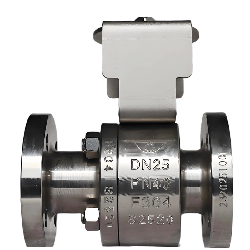 API DN25 PN40 F304 Raised Face Flange Bare Stem Floating Ball Valve - Image 4