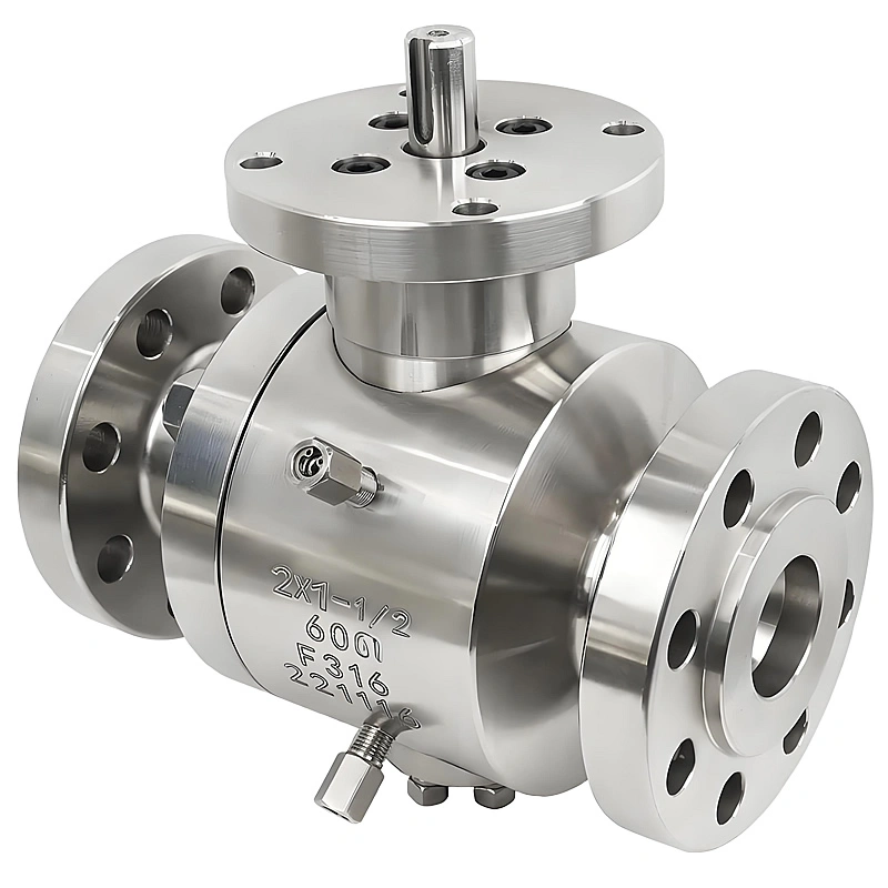API6D 2PC DN100 600LB Forging Stainless Steel F316L Flange Steel Peek Trunnion Ball Valve - Image 2
