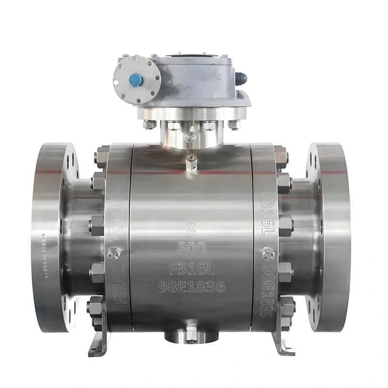 API6d DN100 Class300 Forged Steel Flanged Type RF Metal Seal Trunnion Mounted Ball Valve - Image 1