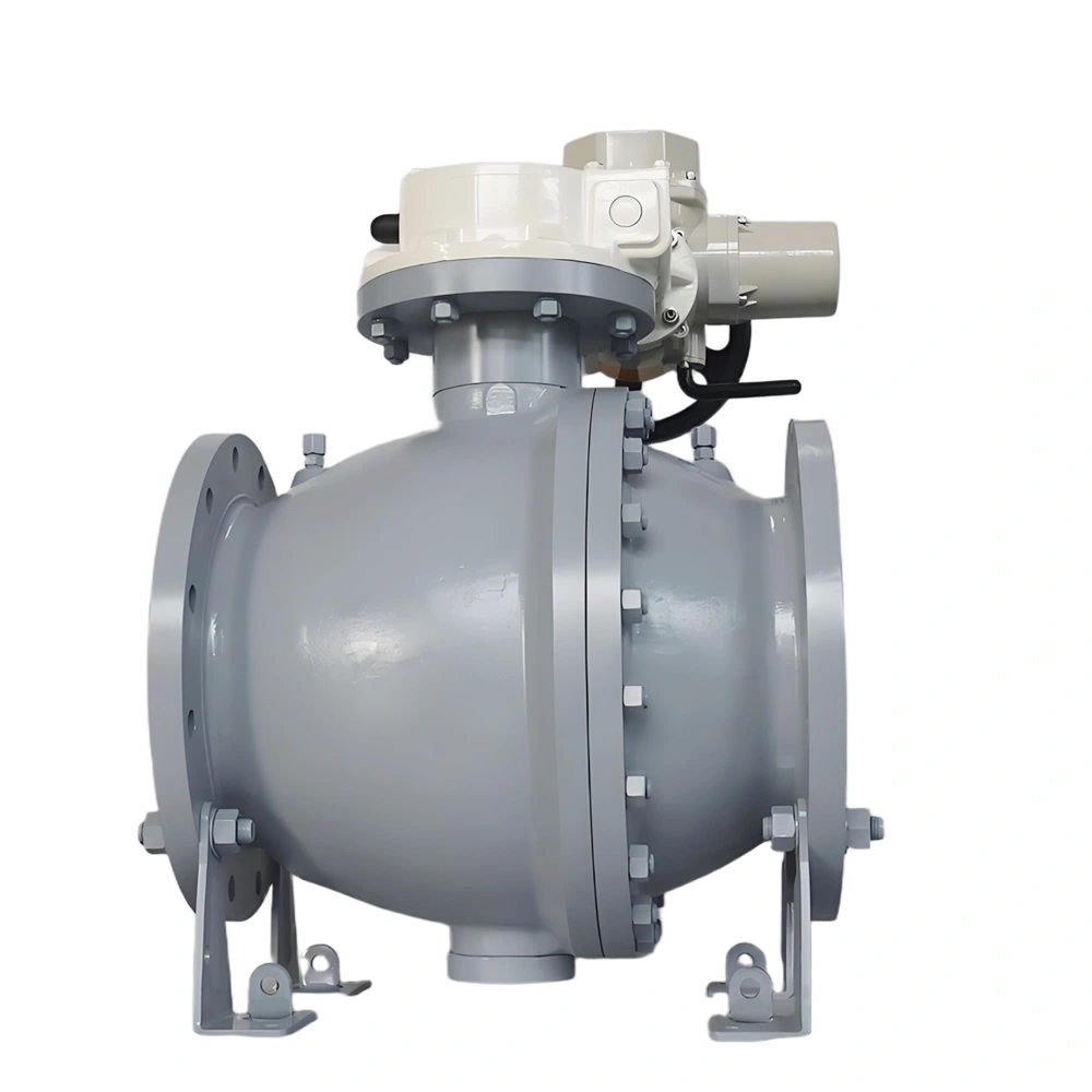 12″ Class150 WCB Flanged Electric Actuated Full Bore Two-Piece Trunnion Mounted Ball Valve - Image 1