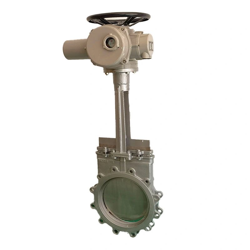 DIN/ASME/API DN100 Electric Knife Gate Valve with WCB Wafer Flange for Water Control in Gas Media Applications - Image 2