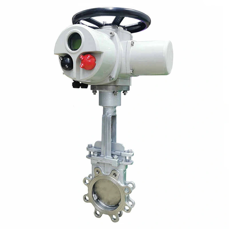 DIN/ASME/API DN100 Electric Knife Gate Valve with WCB Wafer Flange for Water Control in Gas Media Applications - Image 4