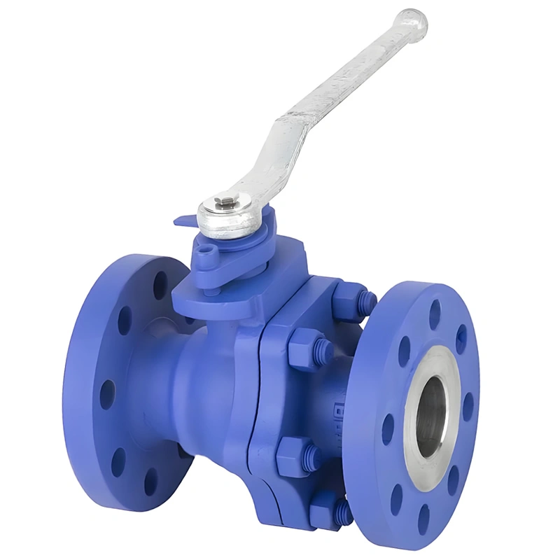 DIN DN50 300LB Manual Cast Iron WCB PTFE Soft Seal Flange Floating Ball Valve - Image 1