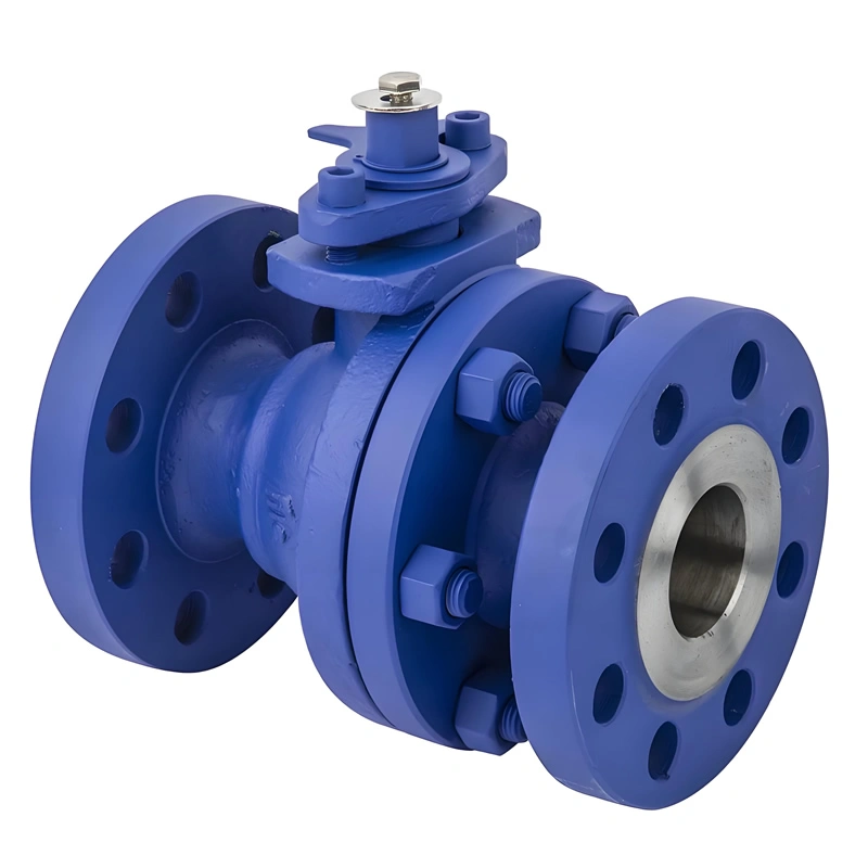 DIN DN50 300LB Manual Cast Iron WCB PTFE Soft Seal Flange Floating Ball Valve - Image 3