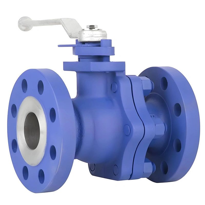 DIN DN50 300LB Manual Cast Iron WCB PTFE Soft Seal Flange Floating Ball Valve - Image 5