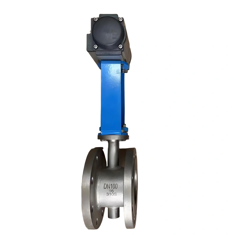 DN100 PN10 310S Metal Seal Pneumatic Single Acting Wafer Butterfly Valve - Image 1