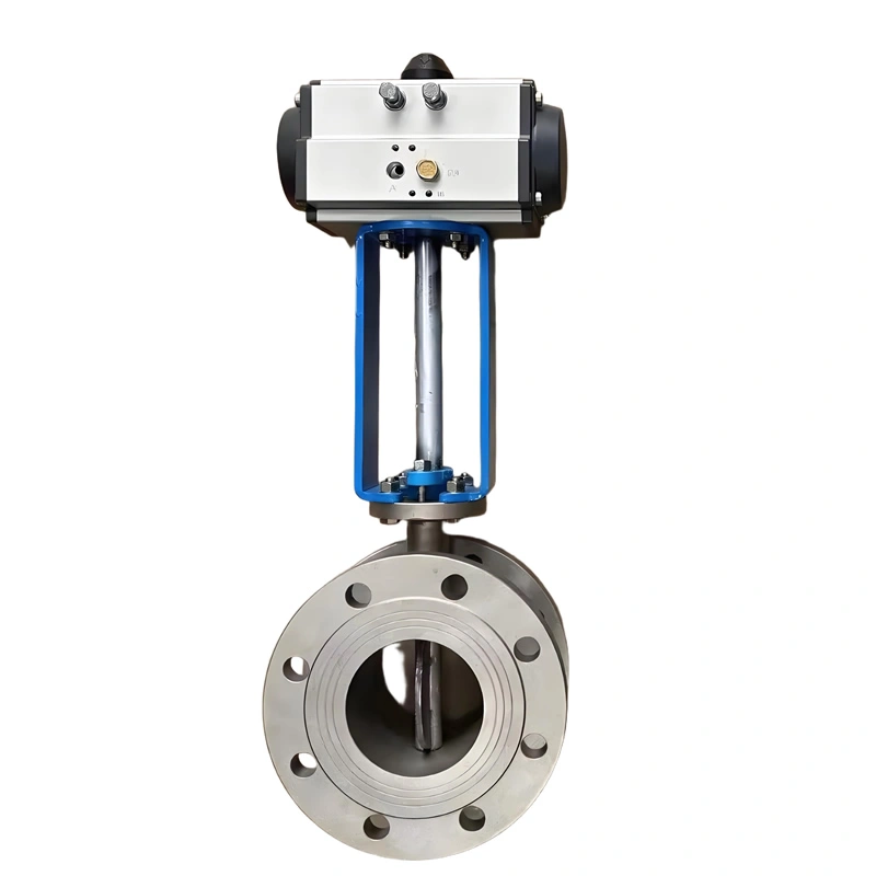 DN100 PN10 310S Metal Seal Pneumatic Single Acting Wafer Butterfly Valve - Image 2