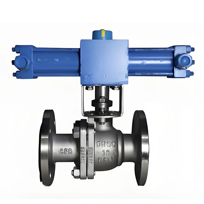 DN100 PN16 Flange CF8/WCB Trunnion Mounted Ball Valve With Hydraulic Actuator - Image 2