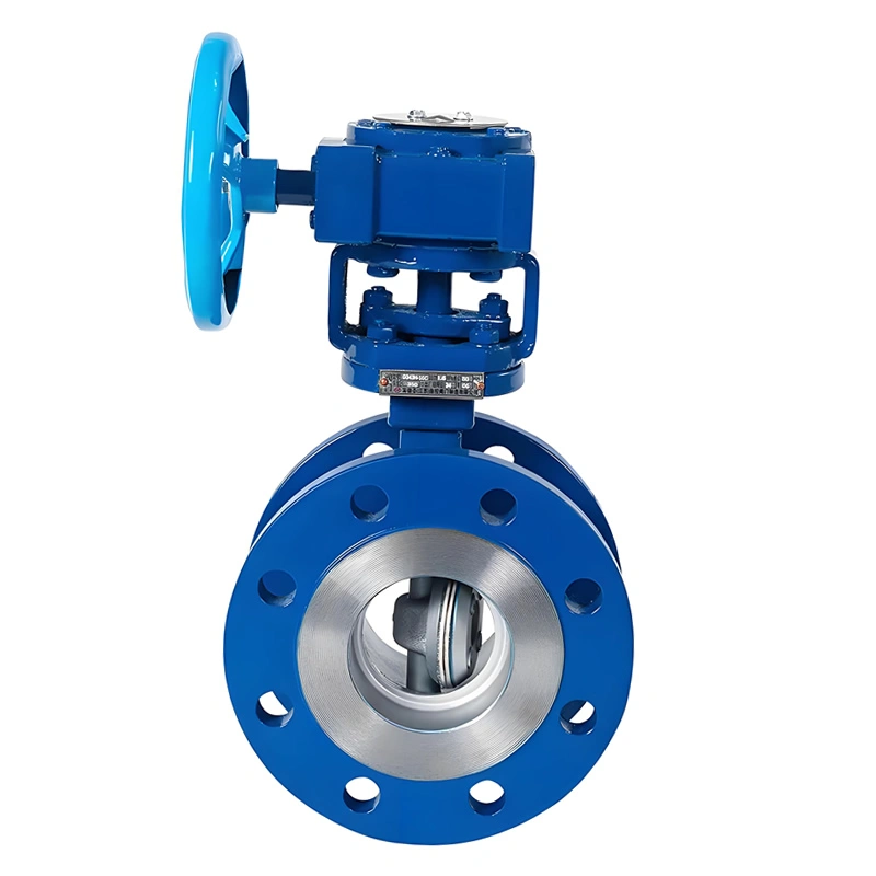 DN100 PN16 Manual Turbine Triple Eccentric Multi-Layer Hard Seal Flange Butterfly Valve - Image 1