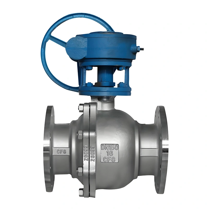 DN100 PN40 Carbon Steel SS304 Manual Metal Seal Float Flange Ball Valve - Image 2
