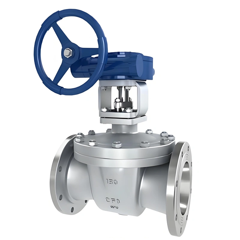 DN150 Cast Carbon Steel Gear Operated Flanged Trunnion Type Top Entry Ball Valve - Image 1