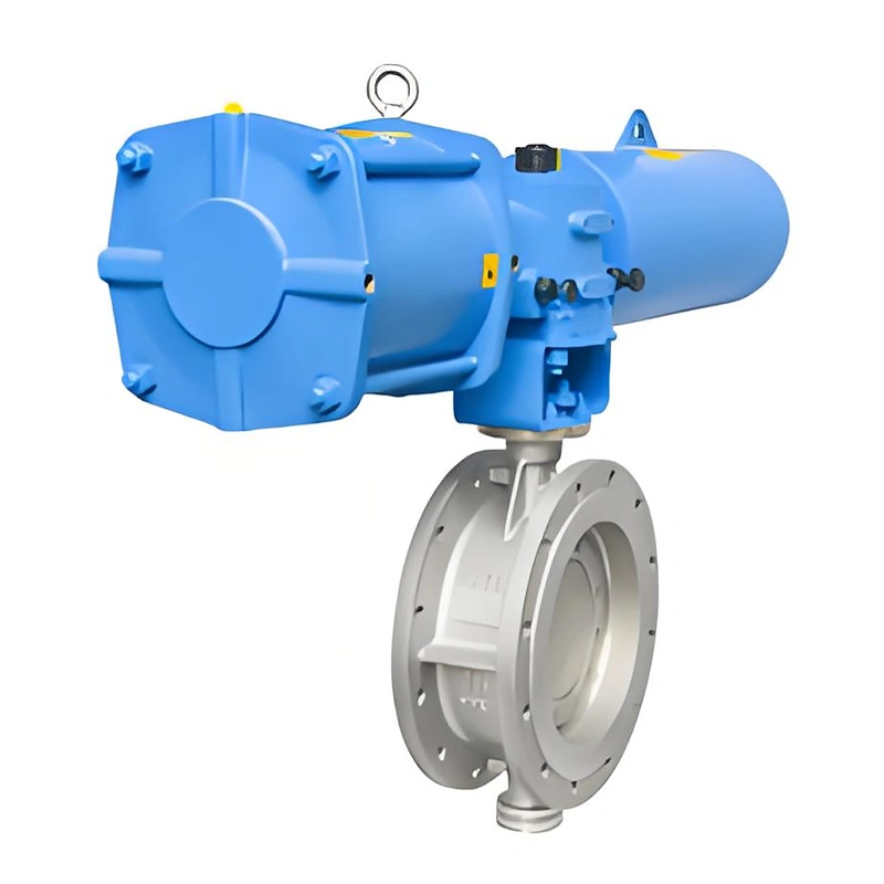 DN250 PN16 CF8 Metal to Metal Seat Flange End High Temperature Pneumatic Triple Offset Butterfly Valves - Image 3