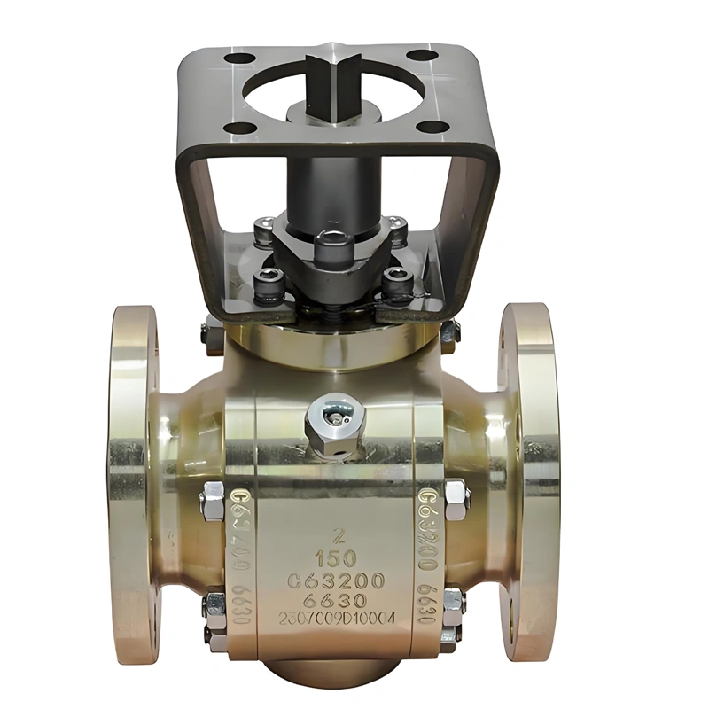 DN50 CLASS150 Forged 3-Piece Flange Aluminum Bronze Pneumatic/Electric Ball Valve - Image 1