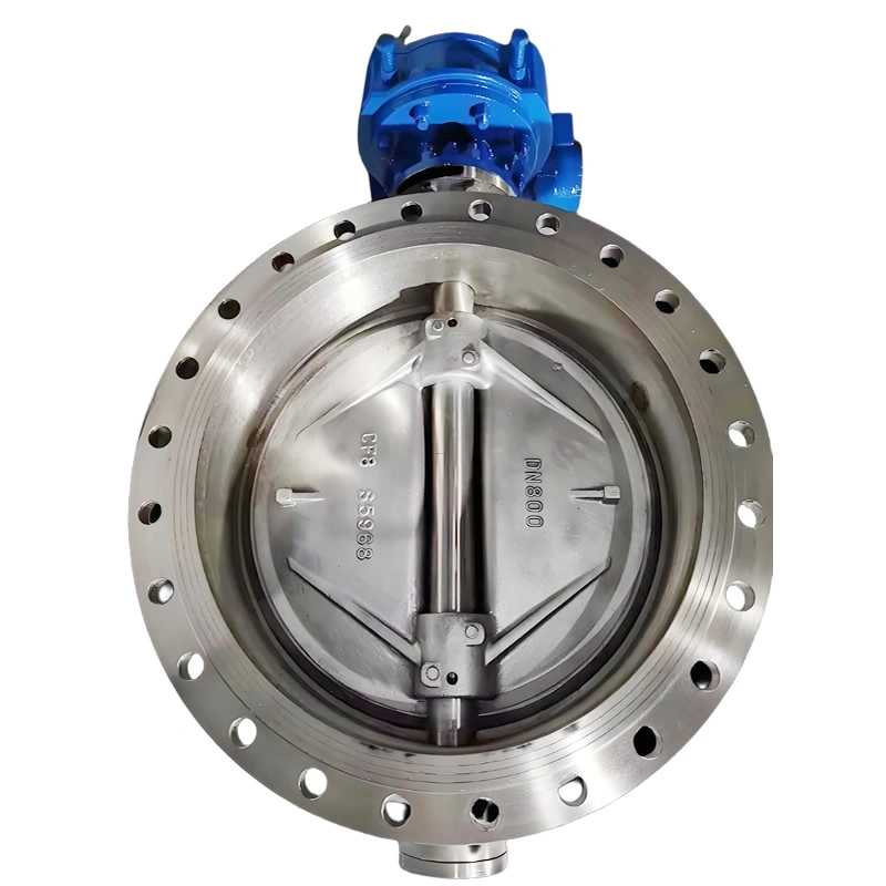 DN800 CF8 Stainless Steel Triple Eccentric Hard-Sealed Rotary Disc Worm Gear Corrosion Resistant Butterfly Valve
