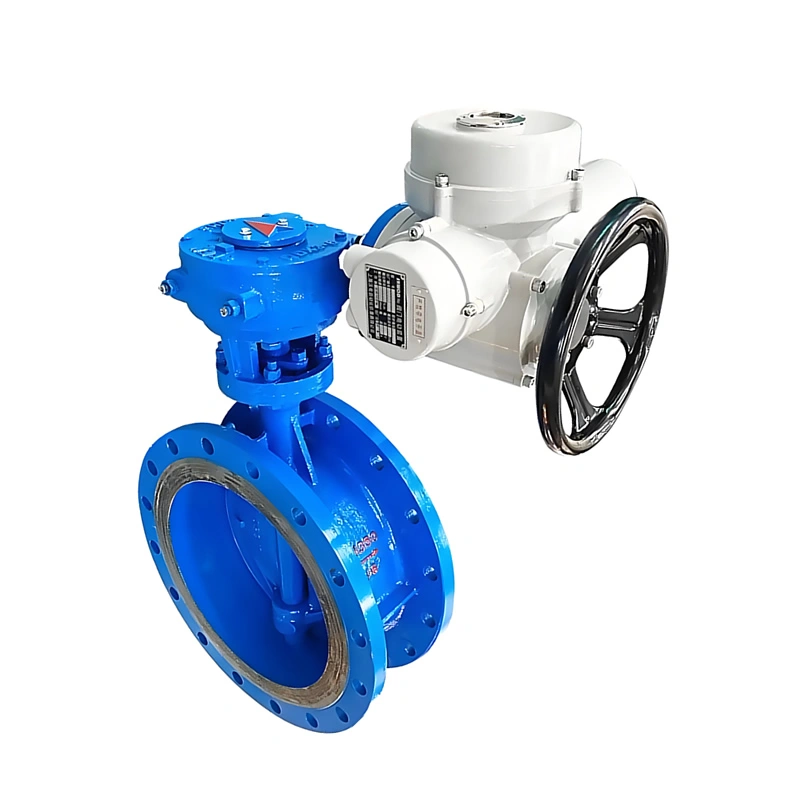 Ductile Iron/Cast Steel Electric Flanged Double Eccentric Soft Seal Butterfly Valve - Image 1