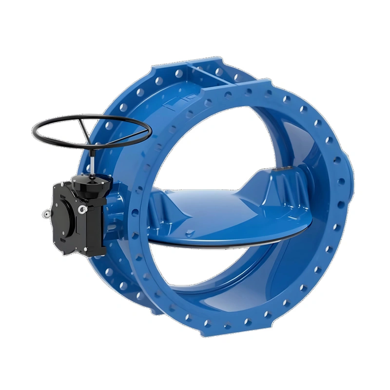Ductile Iron DN100-1200mm Gearbox / Pneumatic / Electric Acuator Double Offset Butterfly Valve