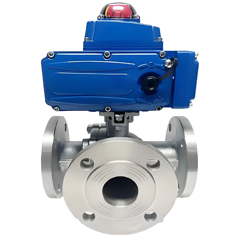 Electric 3 Way Flange Ball Valve Electric Actuator V Style Ball Valve - Image 5