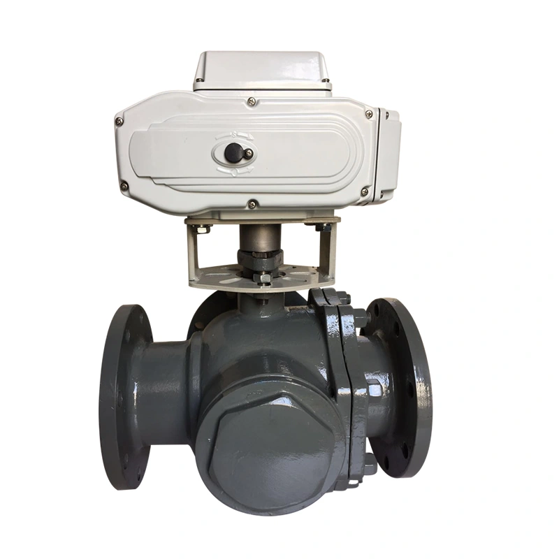 Electric Actuator WCB CF8M Stainless Steel Flange Motorized 3 Way Ball Valve - Image 4
