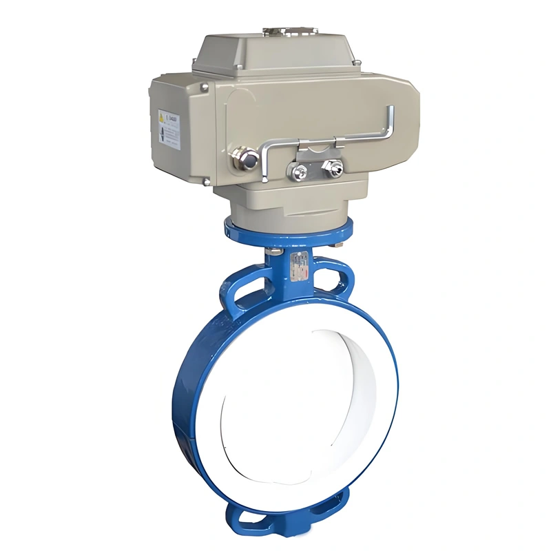 DN50~DN600 PN16 GGG40 Pneumatic Wafer PTFE Lined Butterfly Valve - Image 3
