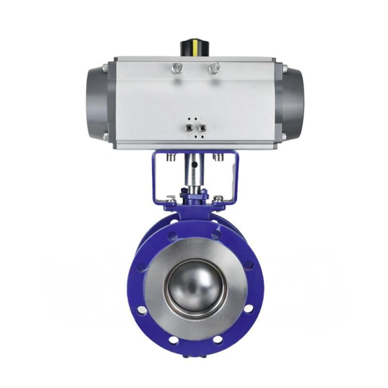 High Performance Standard Carbon Steel WCB Pneumatic Flanged V Type Ball Valve - Image 1