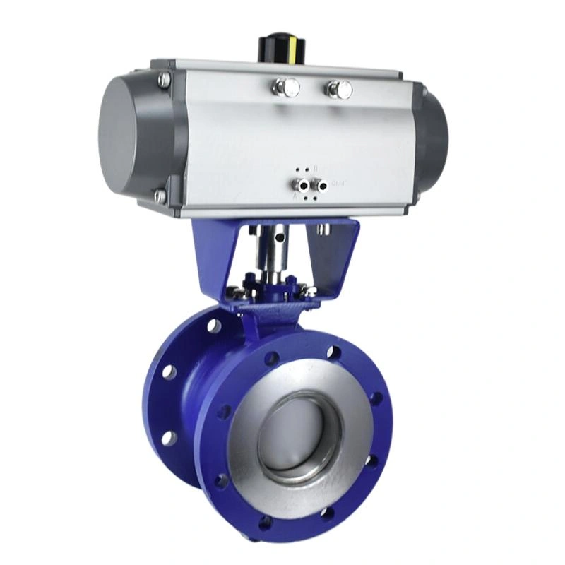 High Performance Standard Carbon Steel WCB Pneumatic Flanged V Type Ball Valve - Image 2