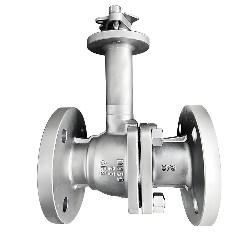 Manual 2 Piece Flange Stainless Steel Cryogenic Ball Valve Liquid Nitrogen Oxygen - Image 3