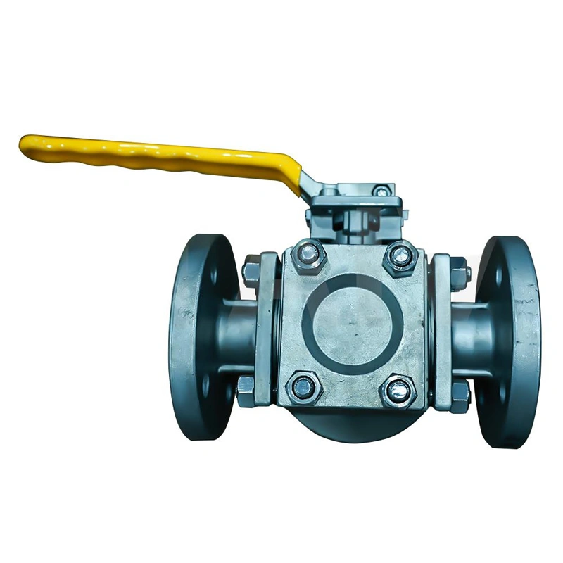 Stainless Steel Ball Valve 5″ Motorized Handle Three-way Valve with Pneumatic Drive DN200mm 3 Way Flanged Ball Valve - Image 3