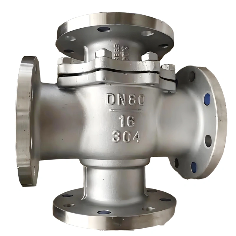 DN80 PN16 Multi Port 4 Way Ball Valve Stainless Steel 304/316 Manual Flange Four-way Ball Valve - Image 2