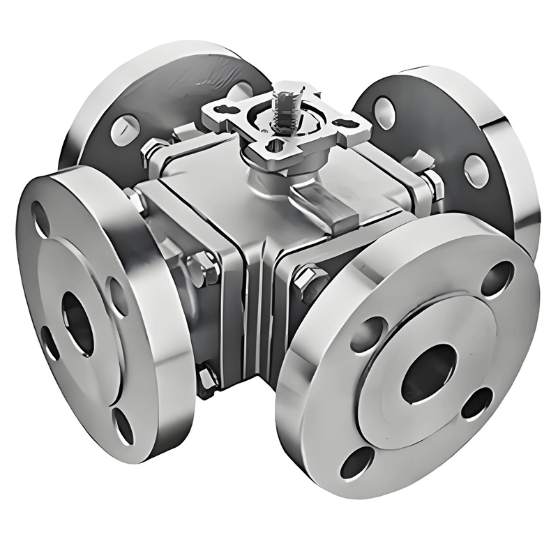 DN80 PN16 Multi Port 4 Way Ball Valve Stainless Steel 304/316 Manual Flange Four-way Ball Valve - Image 3