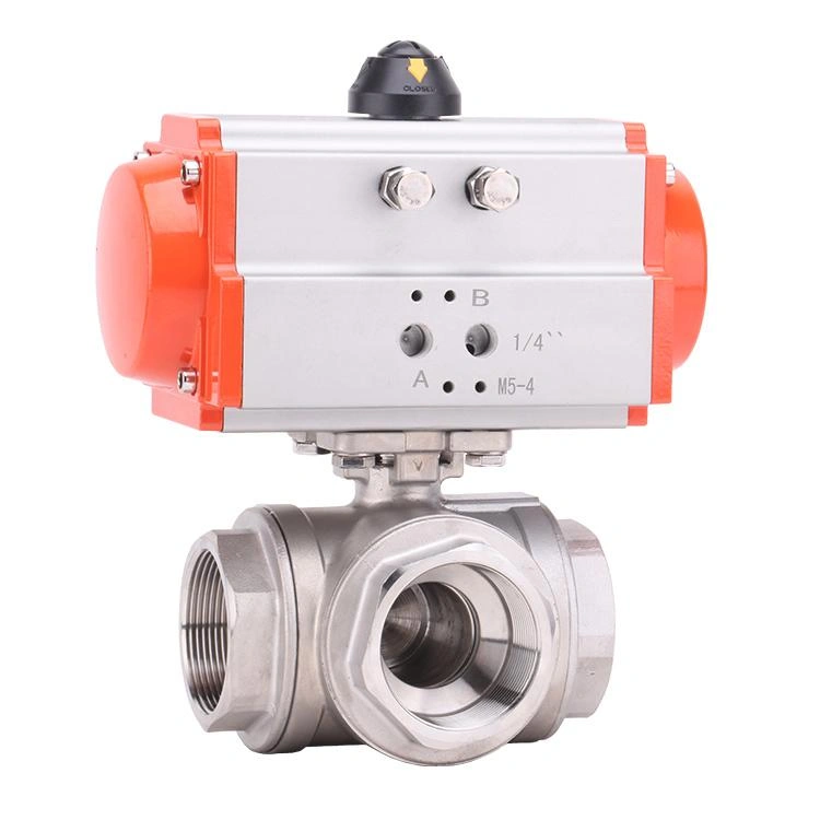 Pneumatic 3-way Ball Valve ISO ANSI Stainless Steel Reversing Valve Switching Valve - Image 3