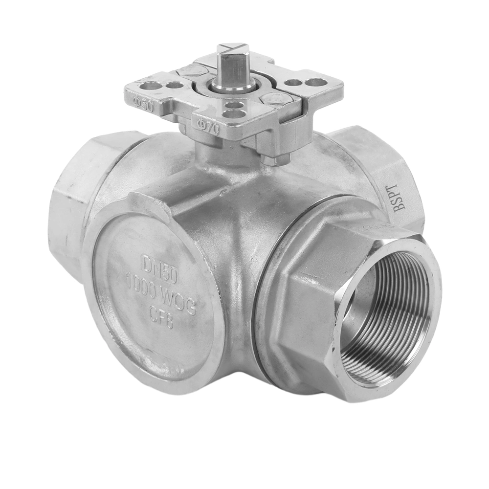 Pneumatic Actuator High Platform Mounting Pad Stainless Steel T Type 3 Way Ball Valves - Image 3
