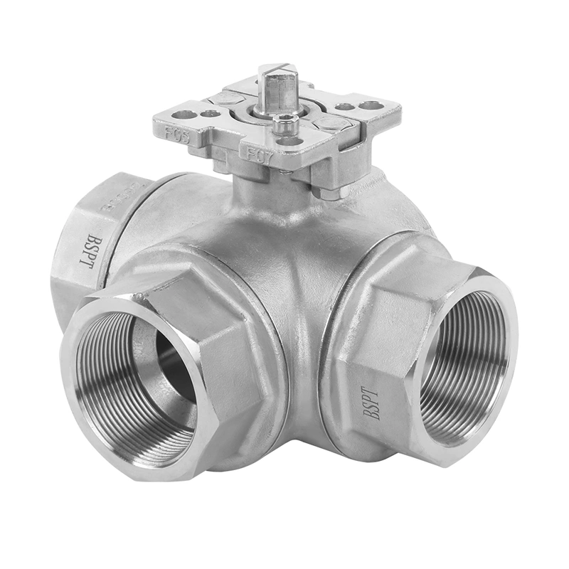Pneumatic Actuator High Platform Mounting Pad Stainless Steel T Type 3 Way Ball Valves - Image 4