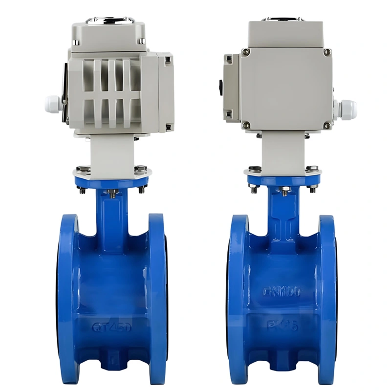 Pn16 Dn150 Wcb Single Double Flange Motorized Soft Sealing Electric Actuator Butterfly Valve - Image 3