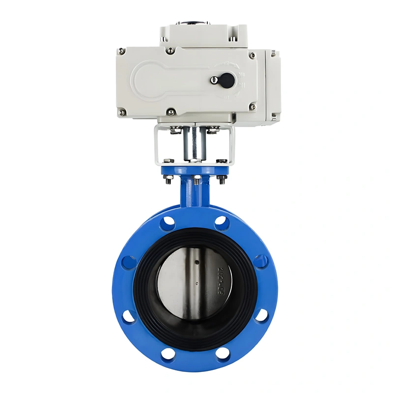 Pn16 Dn150 Wcb Single Double Flange Motorized Soft Sealing Electric Actuator Butterfly Valve - Image 4