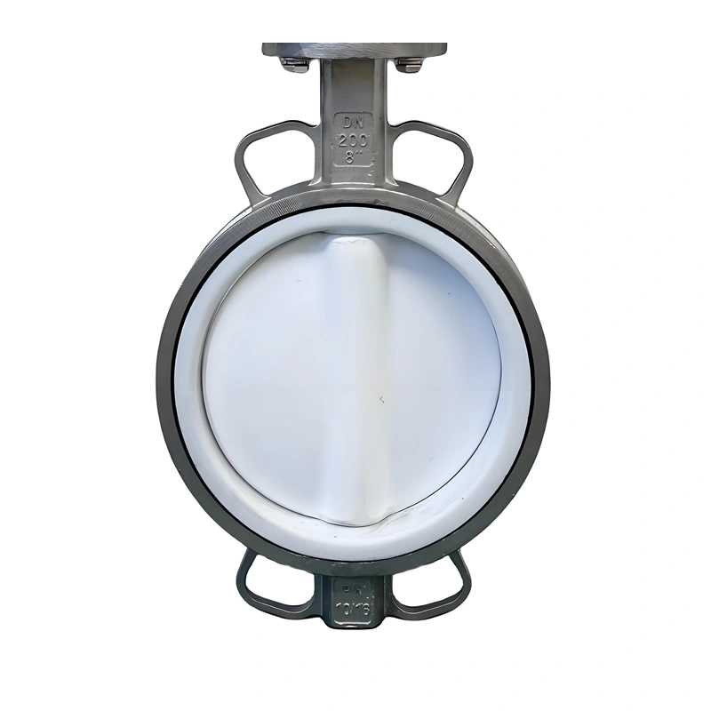 Stainless Steel Corrosion-Resistant Pneumatic Wafer Type Fluorine Lined Butterfly Valve - Image 1